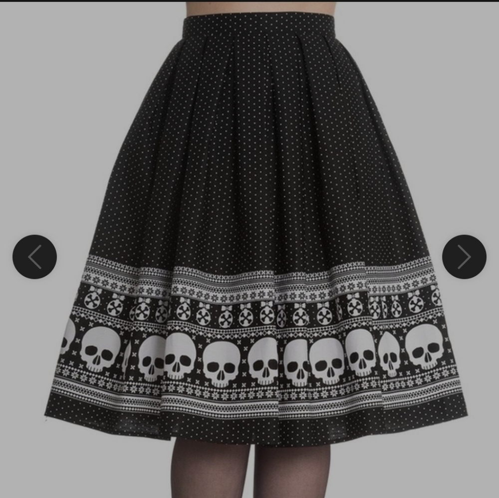 Hell Bunny Clara Skull Snowflake Skirt